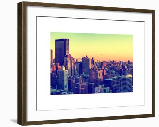 Cityscape of Manhattan in Winter at Sunset-Philippe Hugonnard-Framed Art Print