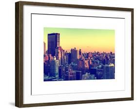 Cityscape of Manhattan in Winter at Sunset-Philippe Hugonnard-Framed Art Print