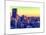 Cityscape of Manhattan in Winter at Sunset-Philippe Hugonnard-Mounted Art Print