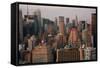 Cityscape of Midtown Manhattan, New York, USA-Peter Adams-Framed Stretched Canvas