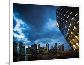 Cityscape of Singapore at night-Ferry Tan-Framed Photo