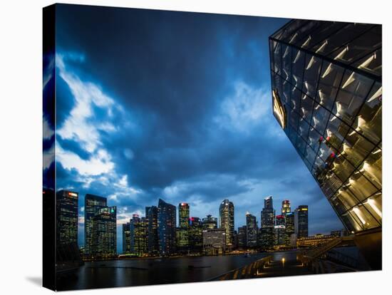Cityscape of Singapore at night-Ferry Tan-Stretched Canvas