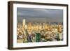 Cityscape of Tokyo at sunset with a rainbow as viewed from Shibuya Scramble Square in Japan-Sheila Haddad-Framed Photographic Print