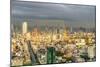 Cityscape of Tokyo at sunset with a rainbow as viewed from Shibuya Scramble Square in Japan-Sheila Haddad-Mounted Photographic Print