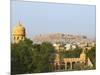 Cityscape of Traditional Architecture, Jasailmer Fort in the Distance, Jaisalmer, Rajasthan, India-Keren Su-Mounted Photographic Print