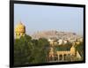 Cityscape of Traditional Architecture, Jasailmer Fort in the Distance, Jaisalmer, Rajasthan, India-Keren Su-Framed Photographic Print