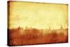 Cityscape of Vilnius at Sunset.Grunge and Retro Style.-Elenamiv-Stretched Canvas