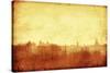 Cityscape of Vilnius at Sunset.Grunge and Retro Style.-Elenamiv-Stretched Canvas