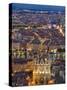 Cityscape, River Saone and Cathedral St. Jean at Night, Lyons (Lyon), Rhone, France, Europe-Charles Bowman-Stretched Canvas