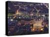 Cityscape, River Saone and Cathedral St. Jean at Night, Lyons (Lyon), Rhone, France, Europe-Charles Bowman-Stretched Canvas