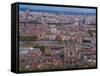 Cityscape, River Saone and Cathedral St. Jean, Lyons (Lyon), Rhone, France, Europe-Charles Bowman-Framed Stretched Canvas