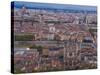 Cityscape, River Saone and Cathedral St. Jean, Lyons (Lyon), Rhone, France, Europe-Charles Bowman-Stretched Canvas