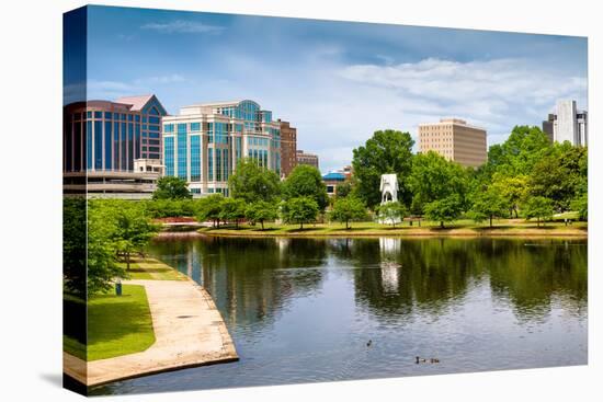 Cityscape Scene of Downtown Huntsville Alabama from Big Spring Park-Rob Hainer-Stretched Canvas