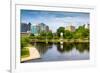 Cityscape Scene of Downtown Huntsville Alabama from Big Spring Park-Rob Hainer-Framed Photographic Print