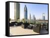 Cityscape Seen From Rooftop Bar, Sheikh Zayed Road, Dubai, United Arab Emirates, Middle East-Amanda Hall-Framed Stretched Canvas