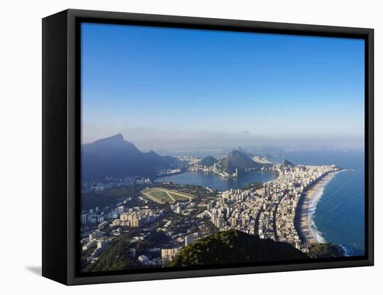 Cityscape seen from the Dois Irmaos Mountain, Rio de Janeiro, Brazil, South America-Karol Kozlowski-Framed Stretched Canvas