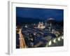 Cityscape Showing Schloss Hohensalzburg, Dusk, Saltzburg, Austria-Charles Bowman-Framed Photographic Print