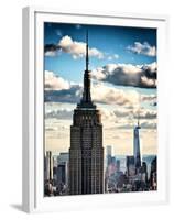 Cityscape Skyscraper, Empire State Building and One World Trade Center, Manhattan, NYC, Vintage-Philippe Hugonnard-Framed Premium Photographic Print