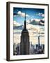 Cityscape Skyscraper, Empire State Building and One World Trade Center, Manhattan, NYC, Vintage-Philippe Hugonnard-Framed Premium Photographic Print