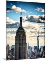 Cityscape Skyscraper, Empire State Building and One World Trade Center, Manhattan, NYC, Vintage-Philippe Hugonnard-Mounted Premium Photographic Print