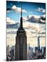 Cityscape Skyscraper, Empire State Building and One World Trade Center, Manhattan, NYC, Vintage-Philippe Hugonnard-Mounted Premium Photographic Print