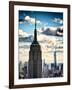 Cityscape Skyscraper, Empire State Building and One World Trade Center, Manhattan, NYC, Vintage-Philippe Hugonnard-Framed Photographic Print