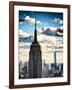 Cityscape Skyscraper, Empire State Building and One World Trade Center, Manhattan, NYC, Vintage-Philippe Hugonnard-Framed Photographic Print