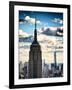 Cityscape Skyscraper, Empire State Building and One World Trade Center, Manhattan, NYC, Vintage-Philippe Hugonnard-Framed Photographic Print