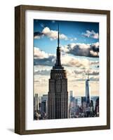 Cityscape Skyscraper, Empire State Building and One World Trade Center, Manhattan, NYC, Vintage-Philippe Hugonnard-Framed Photographic Print