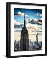 Cityscape Skyscraper, Empire State Building and One World Trade Center, Manhattan, NYC, Vintage-Philippe Hugonnard-Framed Photographic Print