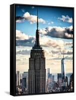 Cityscape Skyscraper, Empire State Building and One World Trade Center, Manhattan, NYC, Vintage-Philippe Hugonnard-Framed Stretched Canvas