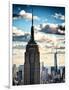 Cityscape Skyscraper, Empire State Building and One World Trade Center, Manhattan, NYC, Vintage-Philippe Hugonnard-Framed Photographic Print