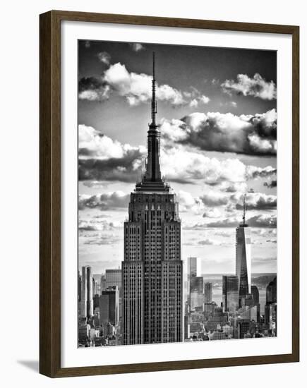 Cityscape Skyscraper, Empire State Building and One World Trade Center, Manhattan, NYC-Philippe Hugonnard-Framed Premium Photographic Print