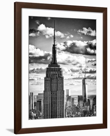 Cityscape Skyscraper, Empire State Building and One World Trade Center, Manhattan, NYC-Philippe Hugonnard-Framed Photographic Print