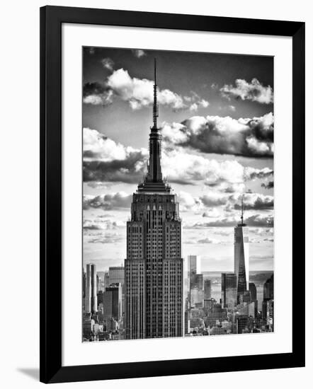 Cityscape Skyscraper, Empire State Building and One World Trade Center, Manhattan, NYC-Philippe Hugonnard-Framed Photographic Print