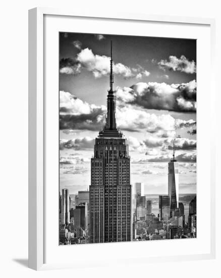 Cityscape Skyscraper, Empire State Building and One World Trade Center, Manhattan, NYC-Philippe Hugonnard-Framed Photographic Print