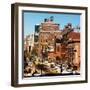 Cityscape Snowy Winter in West Village with Yellow Taxi-Philippe Hugonnard-Framed Photographic Print