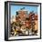 Cityscape Snowy Winter in West Village with Yellow Taxi-Philippe Hugonnard-Framed Photographic Print