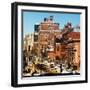 Cityscape Snowy Winter in West Village with Yellow Taxi-Philippe Hugonnard-Framed Photographic Print
