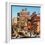 Cityscape Snowy Winter in West Village with Yellow Taxi-Philippe Hugonnard-Framed Photographic Print