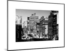 Cityscape Snowy Winter in West Village with Yellow Taxi-Philippe Hugonnard-Mounted Art Print