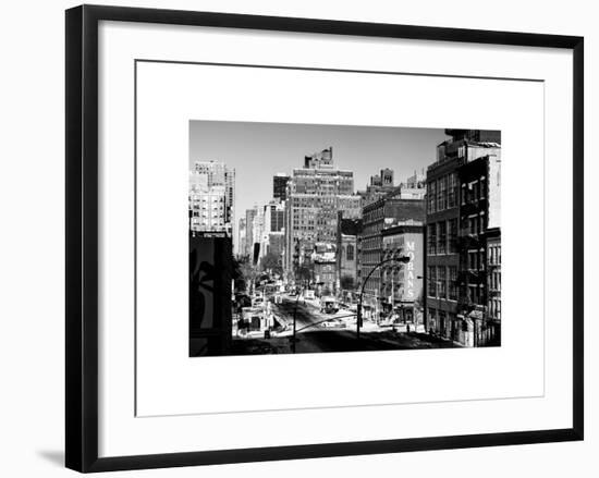 Cityscape Snowy Winter in West Village with Yellow Taxi-Philippe Hugonnard-Framed Art Print