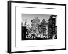 Cityscape Snowy Winter in West Village with Yellow Taxi-Philippe Hugonnard-Framed Art Print