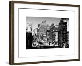 Cityscape Snowy Winter in West Village with Yellow Taxi-Philippe Hugonnard-Framed Art Print