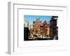 Cityscape Snowy Winter in West Village with Yellow Taxi-Philippe Hugonnard-Framed Art Print