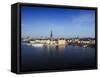 Cityscape, Stockholm, View on Districts Riddarholmen, Gamla Stan and Kungsholmen-Frina-Framed Stretched Canvas