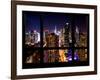 Cityscape Times Square and 42nd Street with the Empire State Building by Night-Philippe Hugonnard-Framed Photographic Print