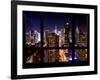 Cityscape Times Square and 42nd Street with the Empire State Building by Night-Philippe Hugonnard-Framed Photographic Print