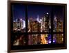 Cityscape Times Square and 42nd Street with the Empire State Building by Night-Philippe Hugonnard-Framed Photographic Print