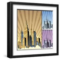 Cityscape Vertical-Malchev-Framed Art Print